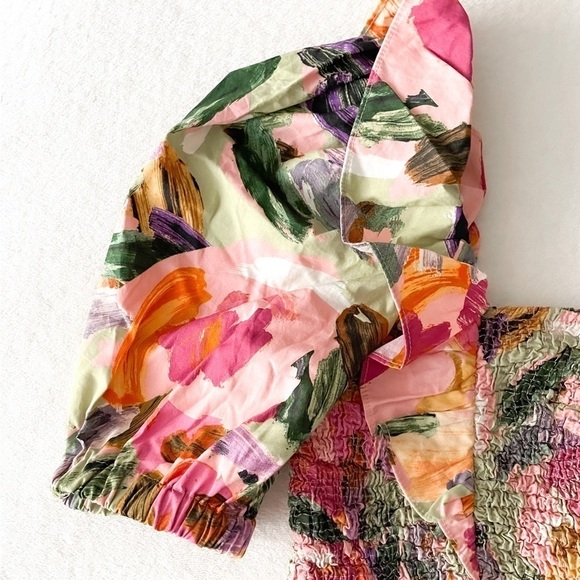 ZARA Paint Swatch One Shoulder Puff Blouse - Picture 2 of 7